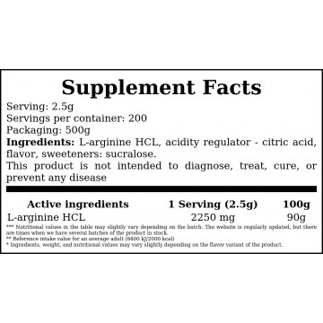 Arginine - 500g - Cola - 2