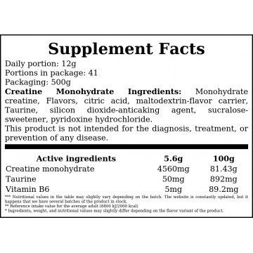 Creatine Monohydrate - 500g - Strawberry Pineapple - 2