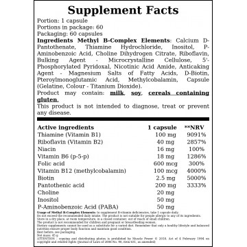 Methyl B-Complex Elements - 60vcaps. - 2