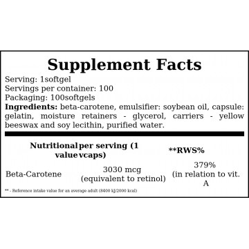 Beta Carotene 10000IU - 100softgels - 2