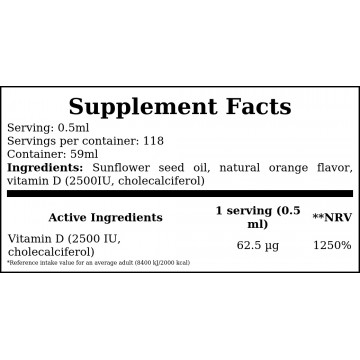 Vitamin D3 Liquid 2500IU - 59ml - Orange - 2