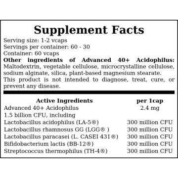 Advanced 40+ Acidophilus - 60vcaps - 2