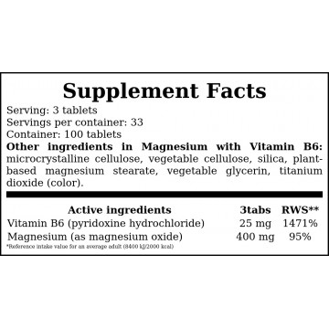 Magnesium with Vitamin B6 - 100vtabs - 2