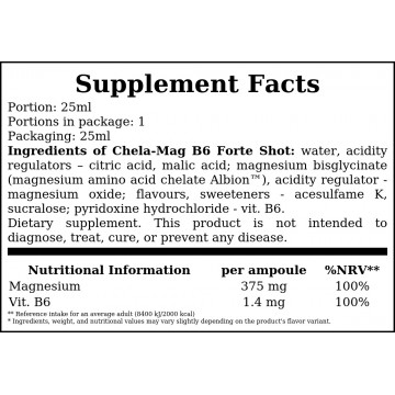 Chela-Mag B6 Forte Shot Szklana Ampułka - 25ml - Cherry - 2