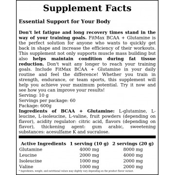 Bcaa + Glutamine - 600g - Watermelon - 2