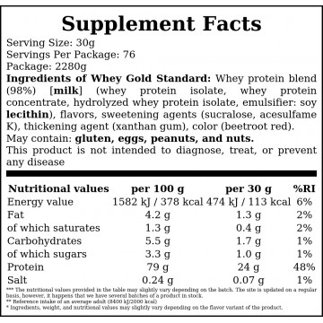 Whey Gold Standard - 2280g - Salted Caramel - 2