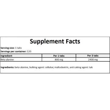 BETA Alanine - 120tabs. - 2