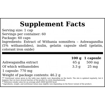 Ashwagandha - 60caps. - 2