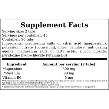 Magnesium B6 + Potassium - 90tabs. - 2