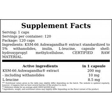 Ashwagandha KSM-66 - 120caps. - 2