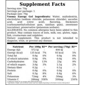 Vooma Energy Gel - 70g - Citrus - 2