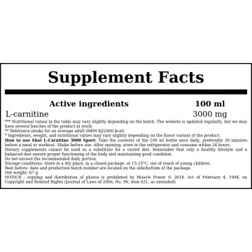 L-Carnitine 3000 Sport - 100ml - Pear Apple - 2