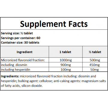 Diosmina 1000mg forte+ - 30tabs. - 2