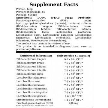 Doda D`eau - Mega Probiotic - 60caps. - Sale - 2