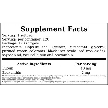 Lutein & Zeaxanthin - 120softgels - 2