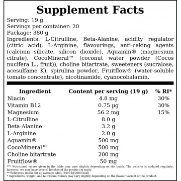 Platinum Pump Pre-Workout - 380g - Lemon Lime - 2