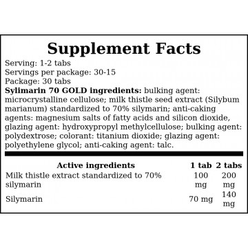 Sylimarin 70 Gold - 30tabs. - 2