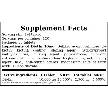 Biotyna 10mg - 30tabs. - 2