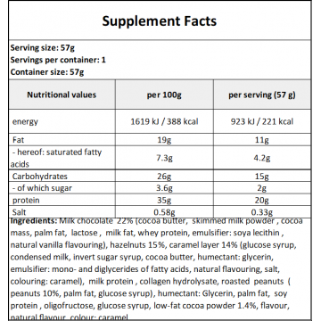 Baton Snickers HIProtein LowSugarBar - 57g - Hazelnut x12 - 2