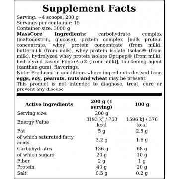 MassCore - 3000g - Snikers - 2