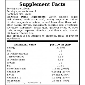 IsoActive Drink - 250ml - Lemon x24 - 2