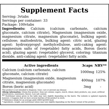 Calcium Magnesium + Bor - 100vtabs. - 2