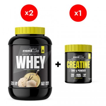 Instant Whey Protein - 2000g - Vanilla x2 + Creatine - 500g – Unflavored - 2