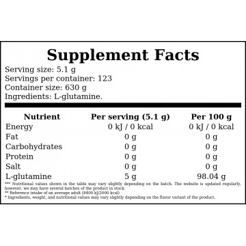 Glutamine - 630g - 2