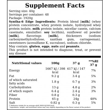 Syntha-6 Edge - 1820g - Cookies & Cream - 2