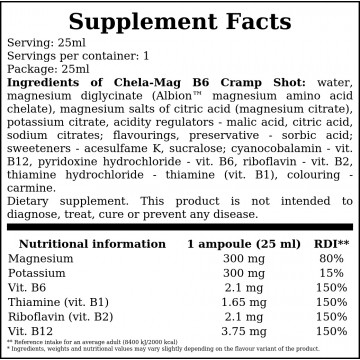 Chela-Mag B6 Skurcz Shot SE Szklana Ampułka  - 25ml - Cherry x9 - 2