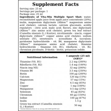 Vita-Min Multiple Sport Shot - 25ml - Citrus Punch x9 - 2