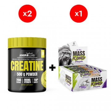 Creatine - 500g - Green Apple Sorbet x2 + WY Mass Kong FlapJack - 90g - Chocolate Orange x12 - Sale - 2