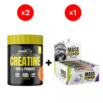 Creatine - 500g - Orange Ice Splash x2 + WY Mass Kong FlapJack - 90g - Chocolate Orange x12 - Sale - 2