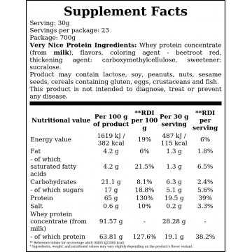 Very Nice Protein - 700g - HellYeah - Strawberry Rasberry Lemonada - 2