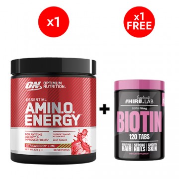 Amino Energy - 270g -  Strawberry Lime + Biotin 10mg - 120tabs - 2