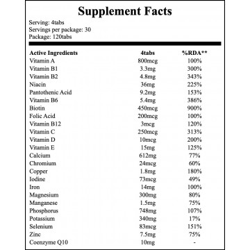 Euro Vitamins - 120tab - Sale - 2