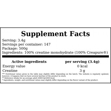 Creatine Monohydrate NEW - 300g - Natural + Creatine Monohydrate 200 Mesh MP - 500g - Natural - 2